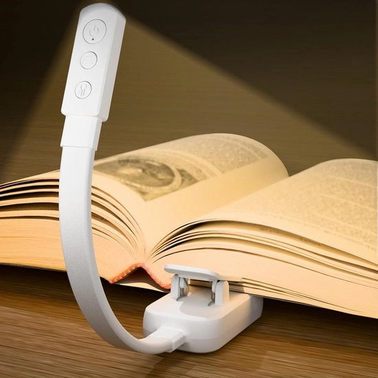 Lampada da notte con clip di fissaggio, funziona con batterie AAA, ha 3 colori e è regolabile in 3 livelli di luminosità, portatile e ultraleggero, con lunga durata della batteria.