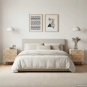 Comodini 2pz 40x33x46 cm in Legno Massello di Mango 358247