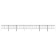 Recinzione da Giardino con Punta a Lancia in Acciaio 1172x100 cm Nero 277617