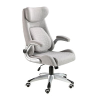 Sedia girevole da ufficio in tessuto grigio