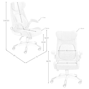 Sedia girevole da ufficio in tessuto grigio