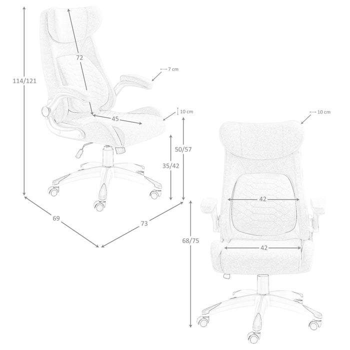 Sedia girevole da ufficio in tessuto grigio