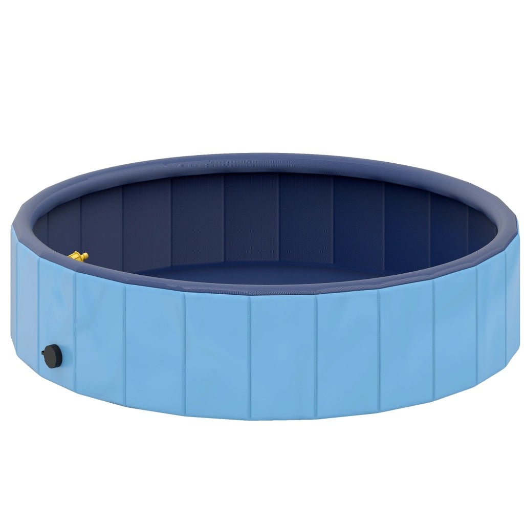 Piscina per Cani Pieghevole con Aspersore ¨C zephmum ¨C PVC Antiscivolo ?120x30 cm Azzurro