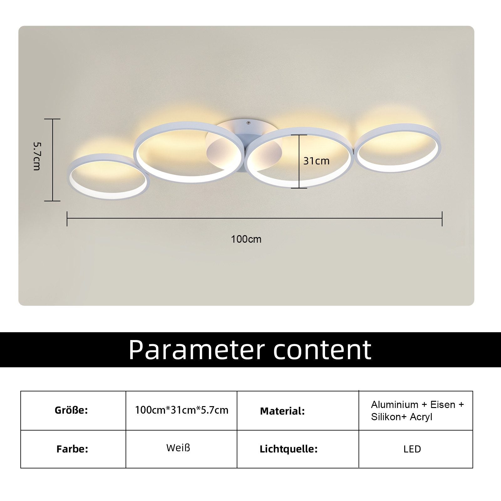 ZMH Lampada da soffitto plafoniera LED moderna con telecomando design per soggiorno