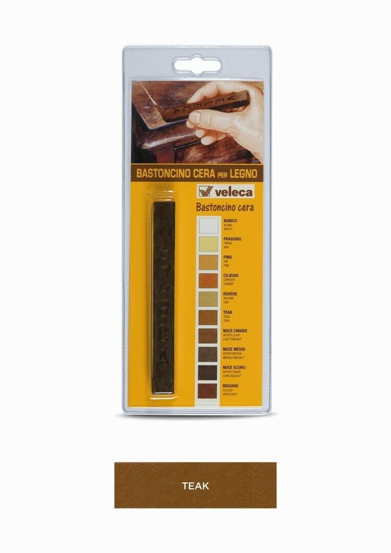 Bastoncino Cera Ritocco Coprente Legno Legno Teak Set 5 Pezzi - Veleca