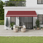 Tenda da Sole Retrattile Manuale con LED Bordò 500x350 cm 3214991