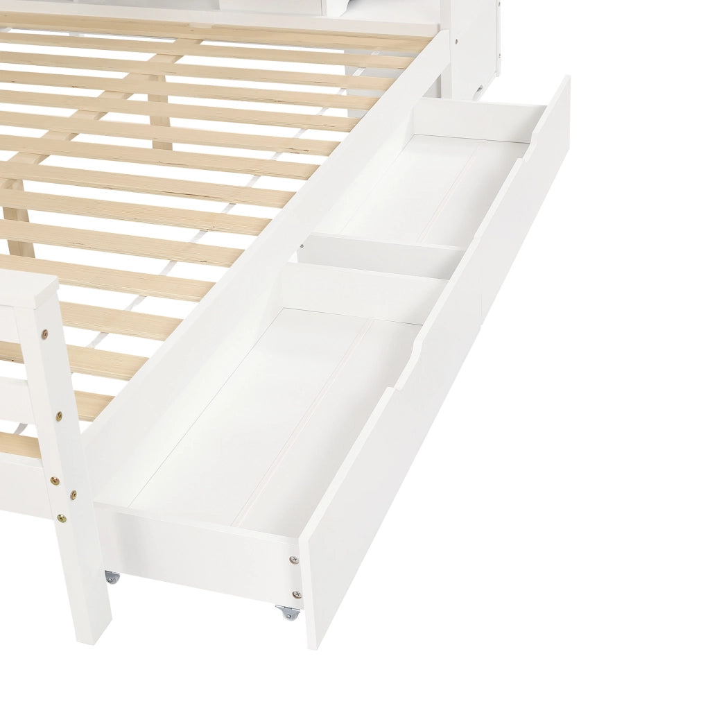 Letto a castello per bambini con scaletta contenitore e cassetti
