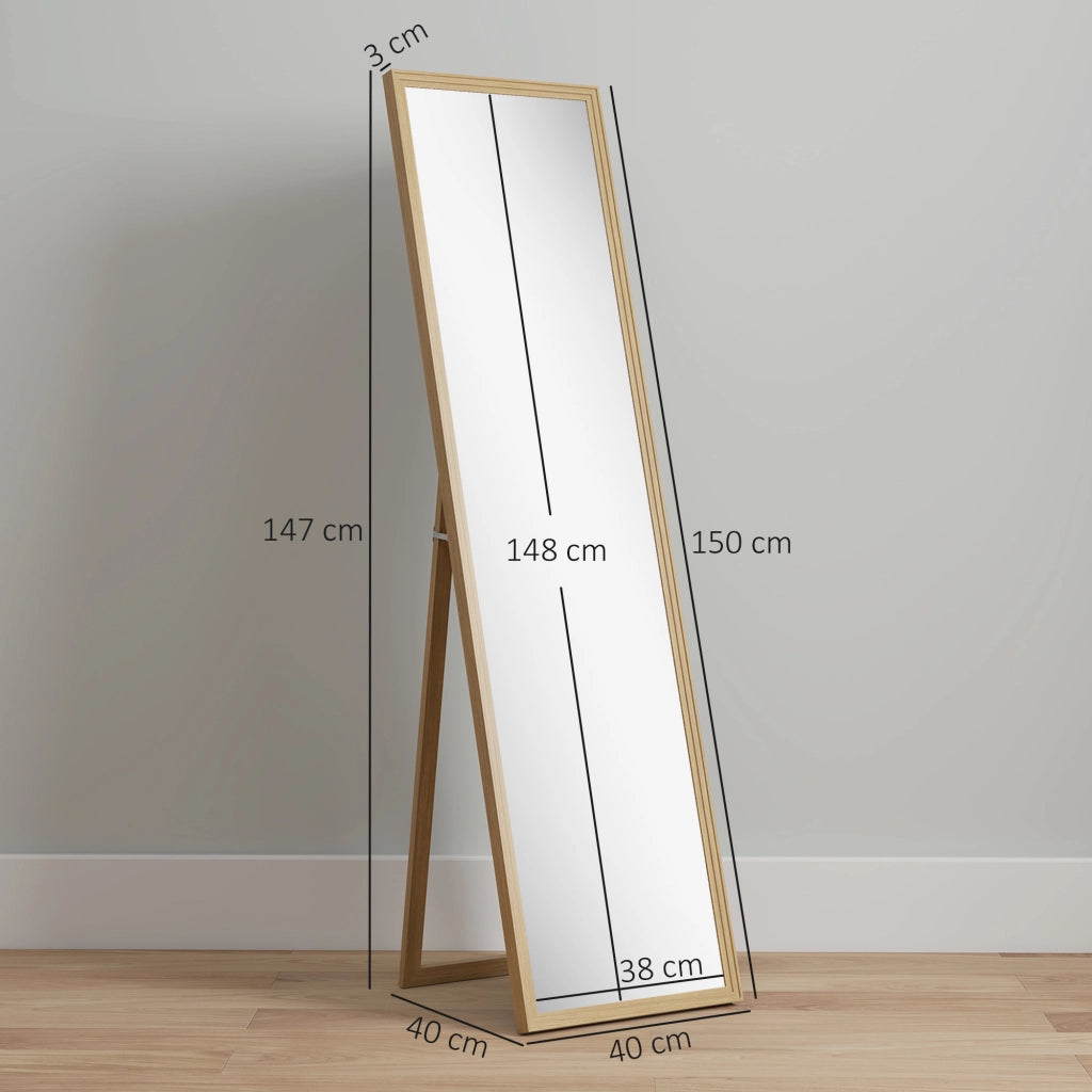 Specchio intero con piedistallo ¨C zephmum ¨C Naturale 40x150 cm