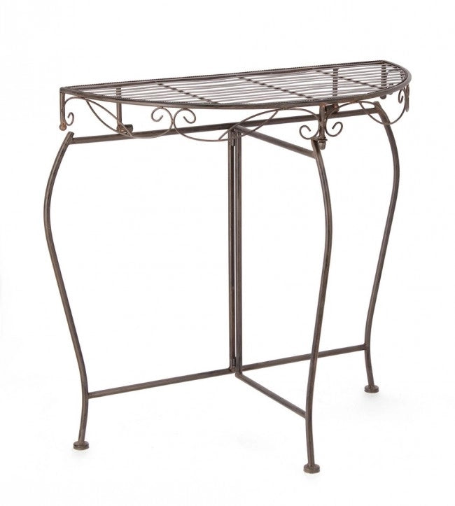 Set 2 Consolle Acciaio Marrone Stile Industriale da Interno - EMMA