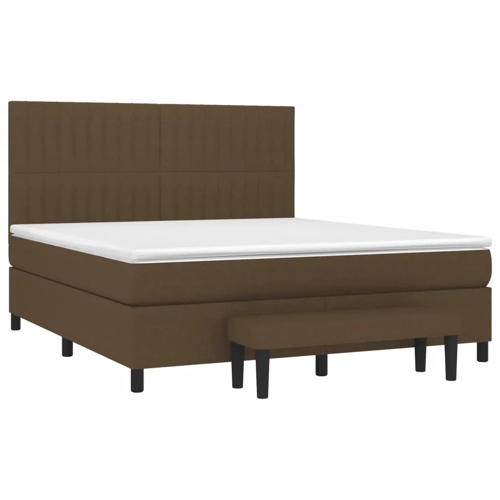 Giroletto a Molle con Materasso Marrone Scuro 160x200cm Tessuto 3136768