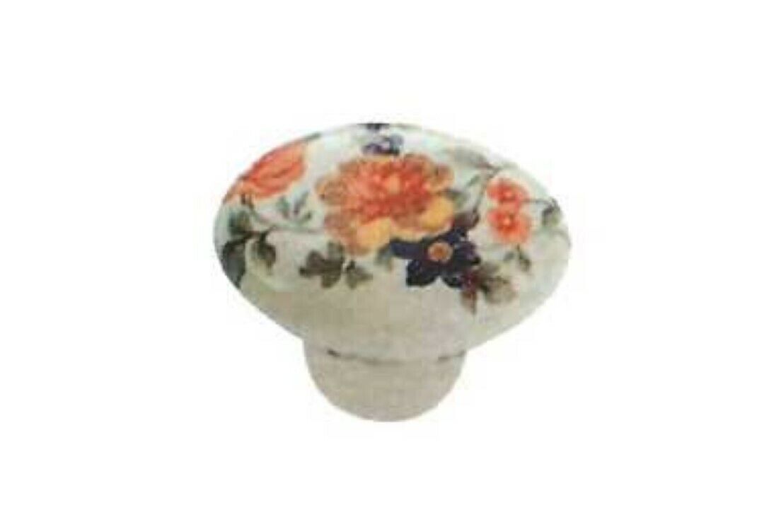 Pomolo Porcellana Ovale Chmp+Fiore Pezzi 1 - Masidef