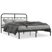 Letto matrimoniale | Letto per adulti | Giroletto con Testiera in Metallo Nero 140x200 cm