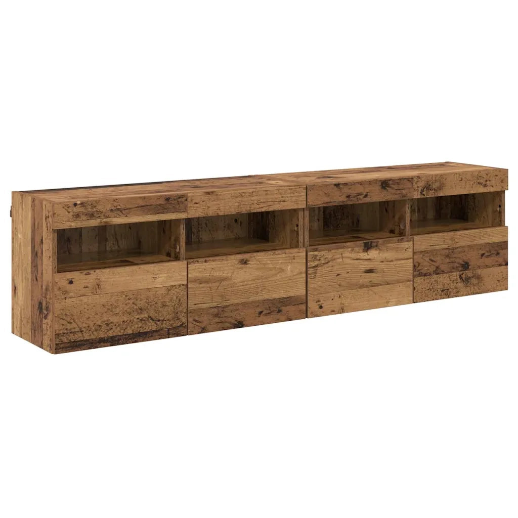 Mobiletti TV da Parete 2 pz | Armadietto TV | Mobile Porta TV Legno vecchio 80 x 30 x 40 cm