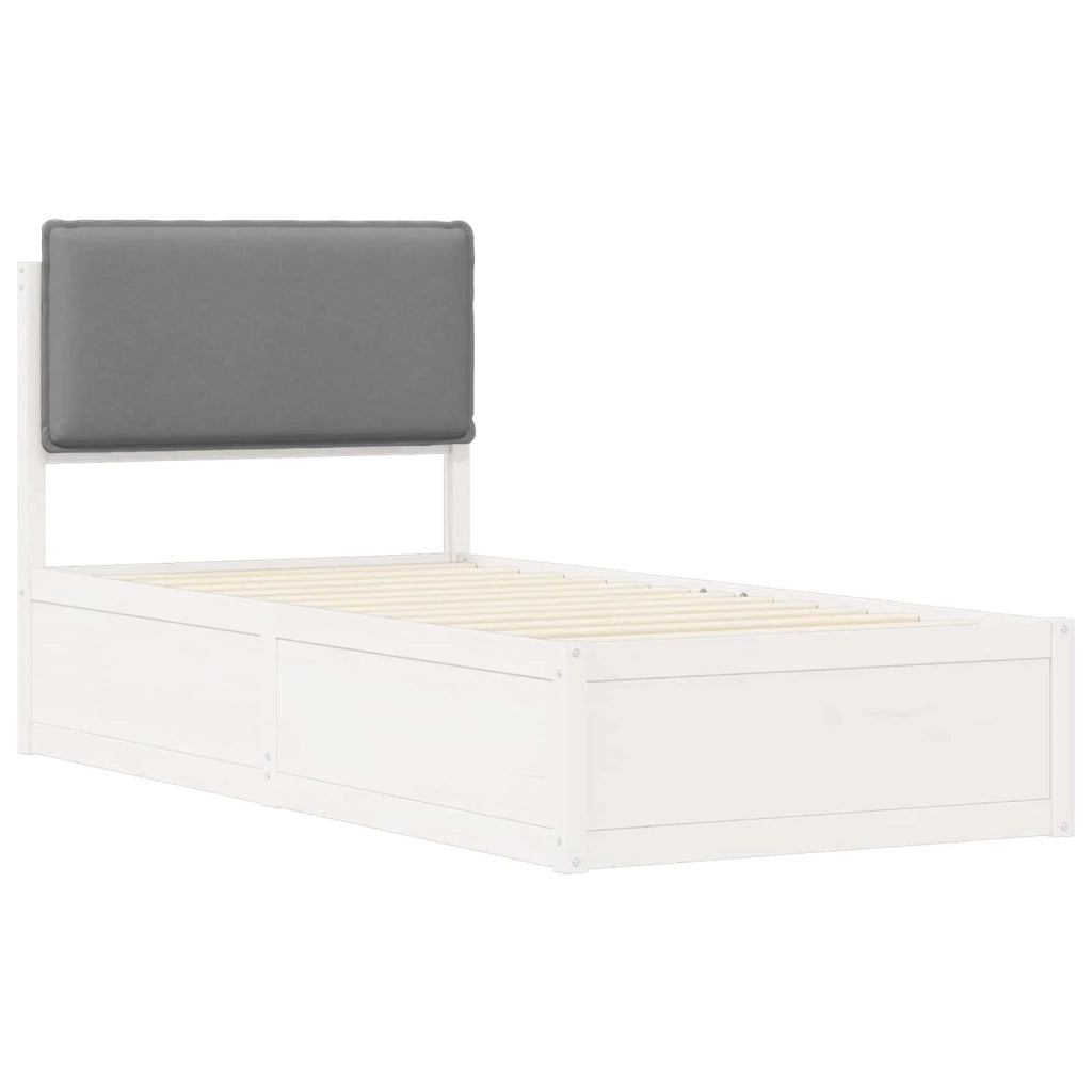 Letto con Testiera Rivestita Grigio chiaro 90 x 190 cm 877598