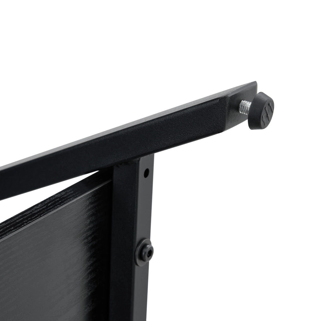 Tavolino da caffè 110x57x44.5 cm con doppio spazio contenitivo in MDF e metallo nero