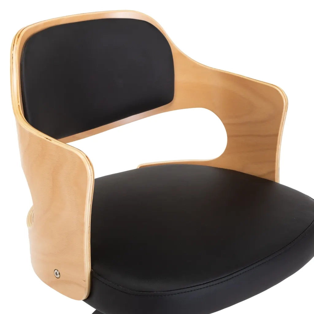 Sedie da Pranzo Girevoli 6 pz Nere in Legno Curvo e Similpelle cod mxl 29220