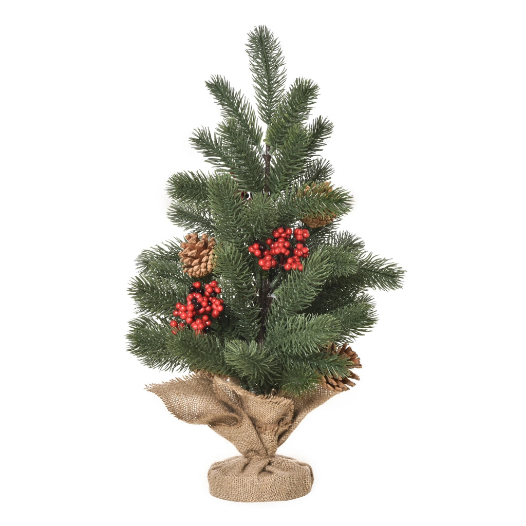 Albero di Natale Decorazione ¨C Zephmum ¨C Verde Rosso 50cm