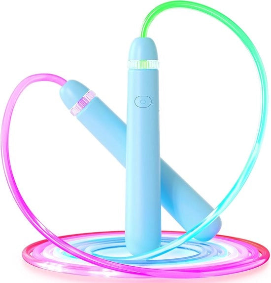 Springtouw LED per bambini e adulti, lunghezza regolabile, adatto per ragazzi e ragazze, springtouw LED colorato, adatto per fitness e allenamenti.