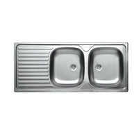 Lavello Incasso 2 Vasche + Gocciolatoio 50X116Cm Sx - Mabel