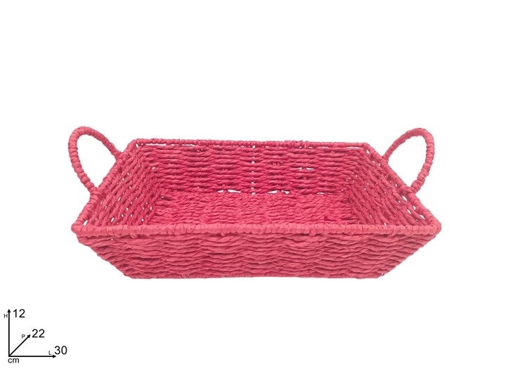 Cesta Rettangolare Regalo Festività Natale Pasqua Rossa 30 x 22 cm