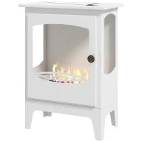 Camino a Bioetanolo in Acciaio con Serbatoio da 1,2 L, Tempo di Combustione 3Hm 39x26x54 cmm Bianco