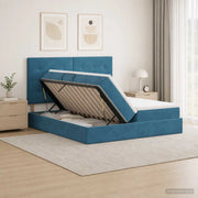 Letto con Contenitore Blu Scuro 180 x 200 cm Velluto 3459829