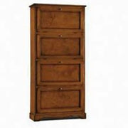 Scarpiera in legno arte povera noce scuro 4 ante