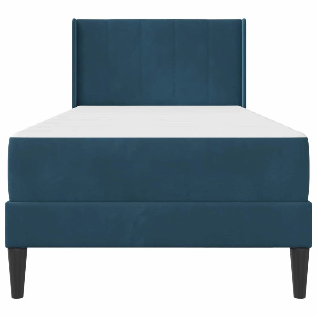 Struttura letto con materasso-Giroletto Blu 80 x 200 cm Velluto 129858