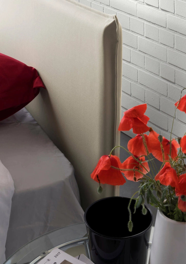 Alvino, Letto Piazza e Mezza Materasso Incluso Made in Italy, Beige