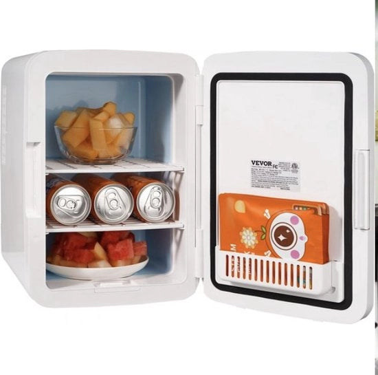 Mini Frigorifero 10L - 2 in 1 Frigorifero Compattibile - 50W Raffreddamento - 45W Riscaldamento - Bianco