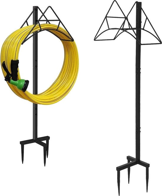 Supporto per tubi da giardino, libero stazionamento per giardino, tubo da giardino metallico rimovibile, organizzatore di conservazione per tubi da giardino, supporto per tubi da giardino pesante per giardino