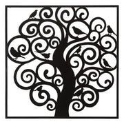 Decorazione in Metallo Albero 2, Nero, Metallo, 70x1x70 cm