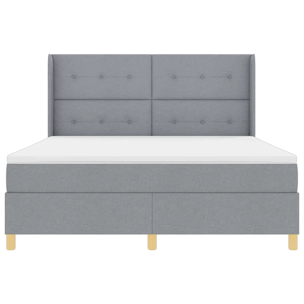 Letto a molle con materasso Grigio chiaro 180 x 200 cm Tessuto 3341847