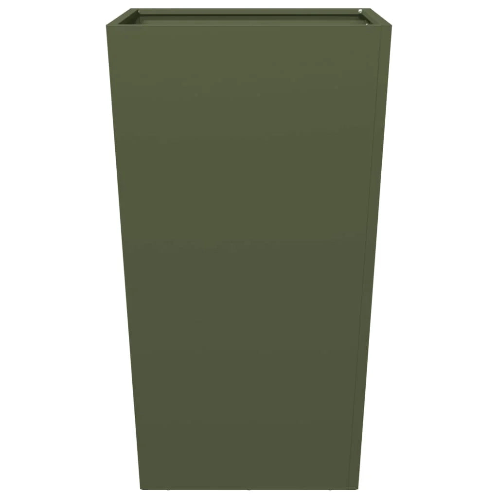 Fioriera rialzata per piante fiori giardino terrazze set da 2 verde oliva 45 x 45 x 75 cm acciaio verde 02_0039085