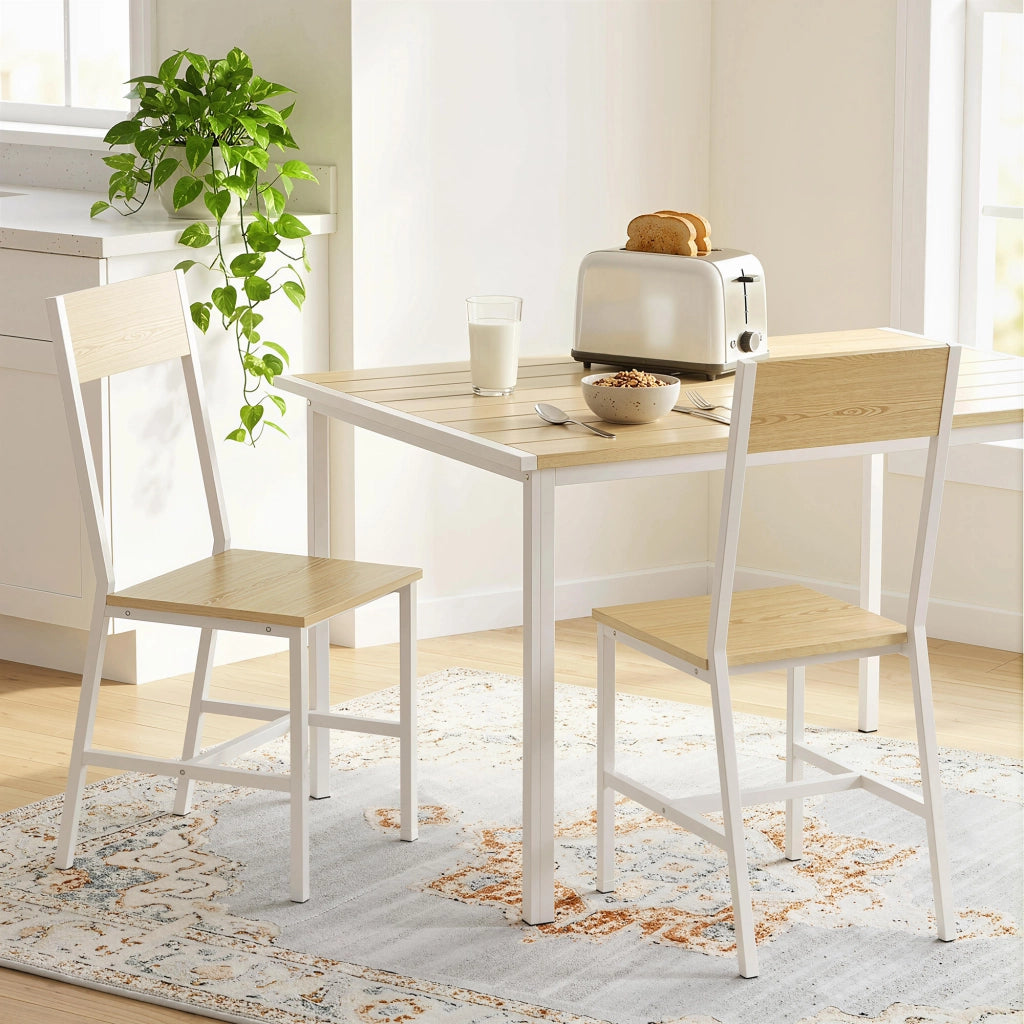 Set di 2 Sedie da Pranzo ¨C Zephmum ¨C Struttura in Metallo, Schienale Inclinato
