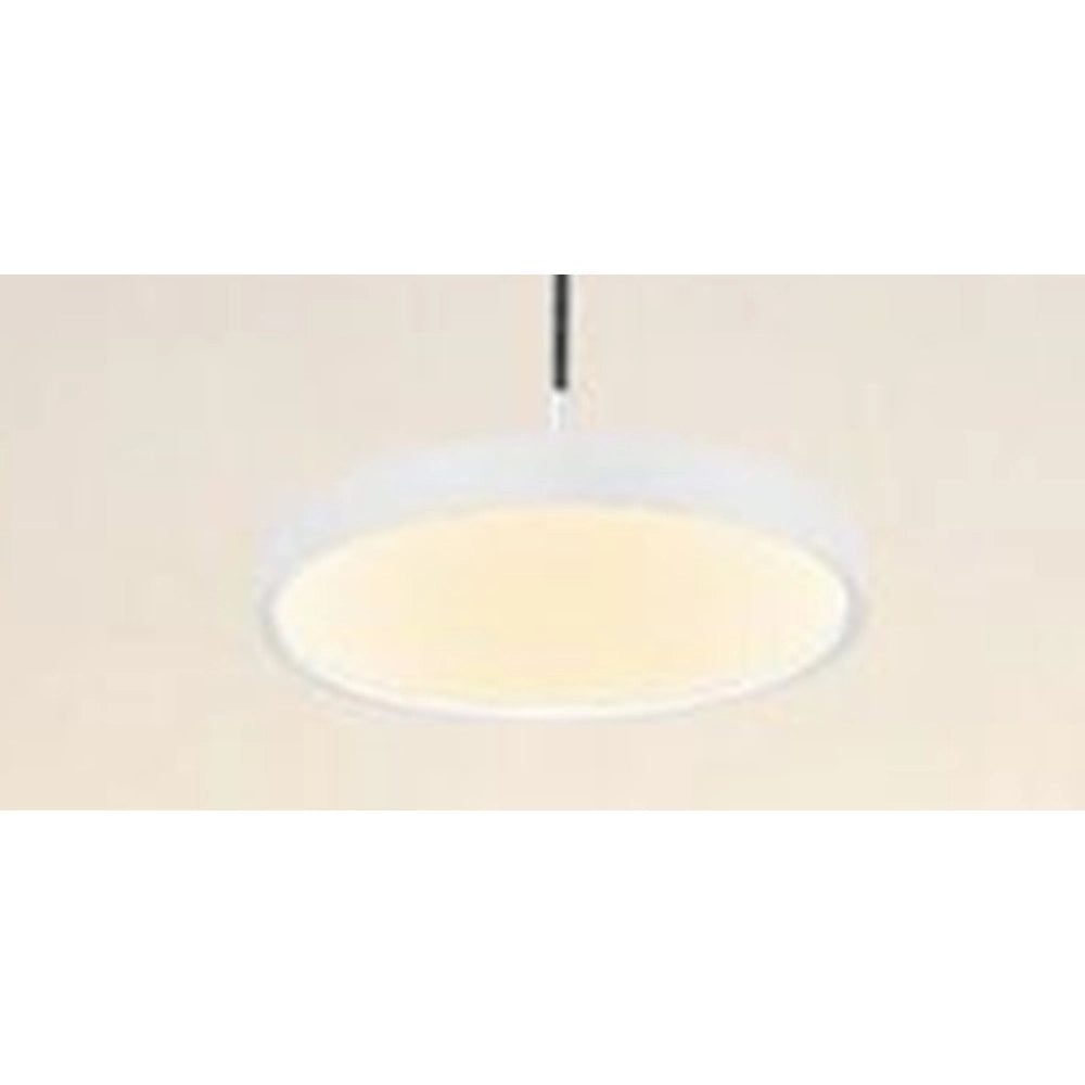 Trade Shop - Lampadario A Sospensione Led 40w Bianco Cerchio Tondo Moderno Minimal Luce 4000k 32873 -