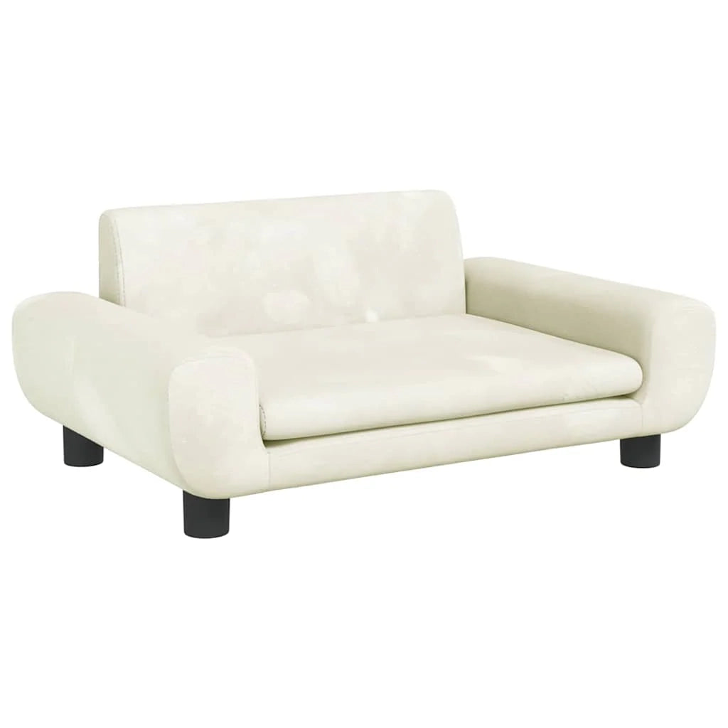 Cuccia per cani a forma di cesto comoda 70 x 45 x 33 cm velluto crema 02_0042875