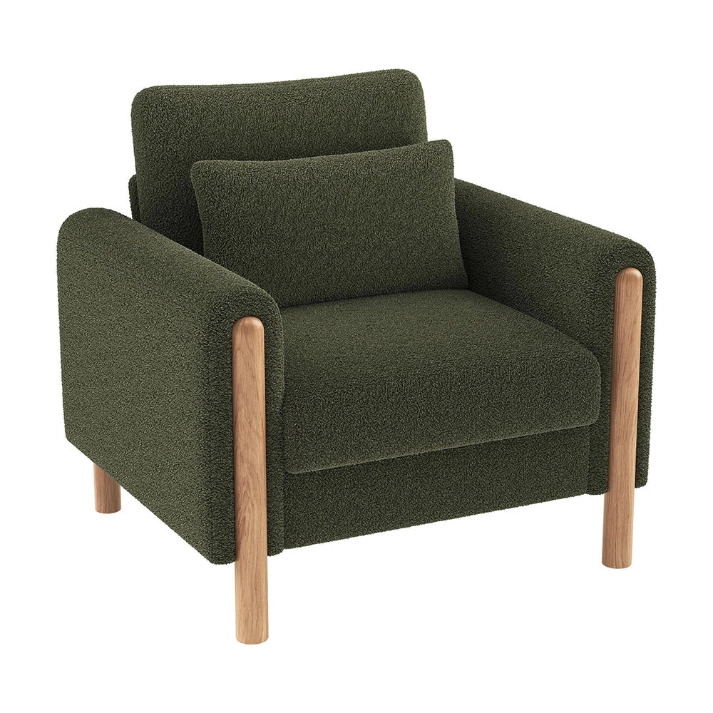 Poltrona moderna - Xylo - Con braccioli e cuscino spesso, verde