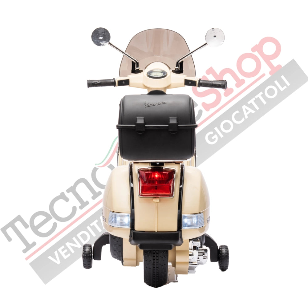 Moto Scooter Elettrico per Bambini Piaggio VESPA PX150 FULL con Parabrezza e Bauletto 12V-Avorio