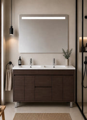 Mobile bagno con lavabo ORIGENBATH ISQUIA senza specchio 120x45 cm doppio lavabo frassino tea