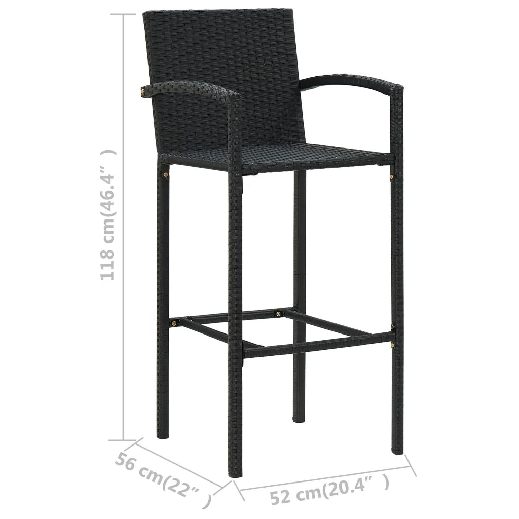 Set Bar da Giardino 5 pz Nero 3064866