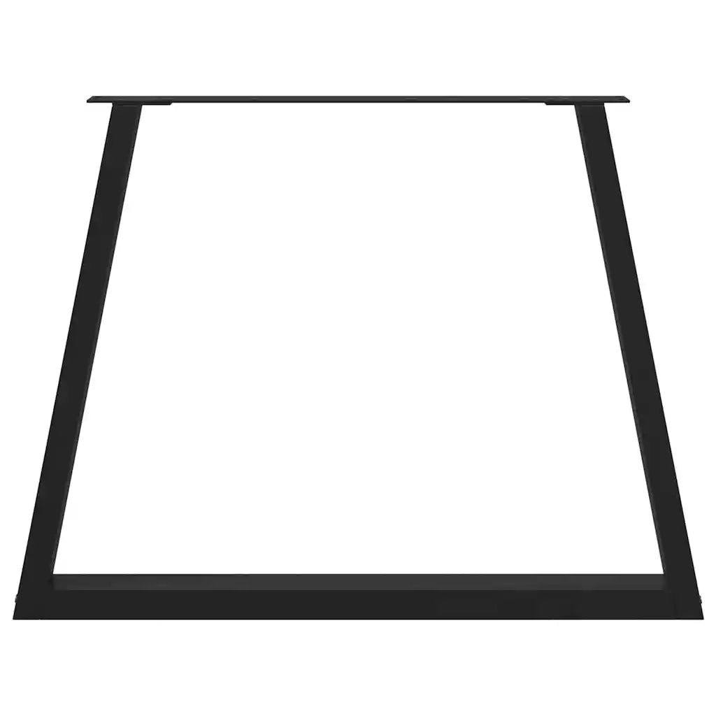 Gambe per tavolo da pranzo a forma di V 2 pz nere 100x(72-73,3) cm in acciaio