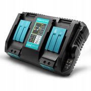 Caricabatterie Doppio PowerFix DC18RD – Compatibile con Batterie Makita 7,2V–18V | LED, 4A, 100–240V