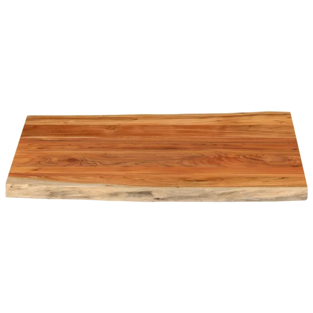 Piano Tavolo 100x80x3,8 cm Rettangolare Legno Acacia Bordi Vivi 370652