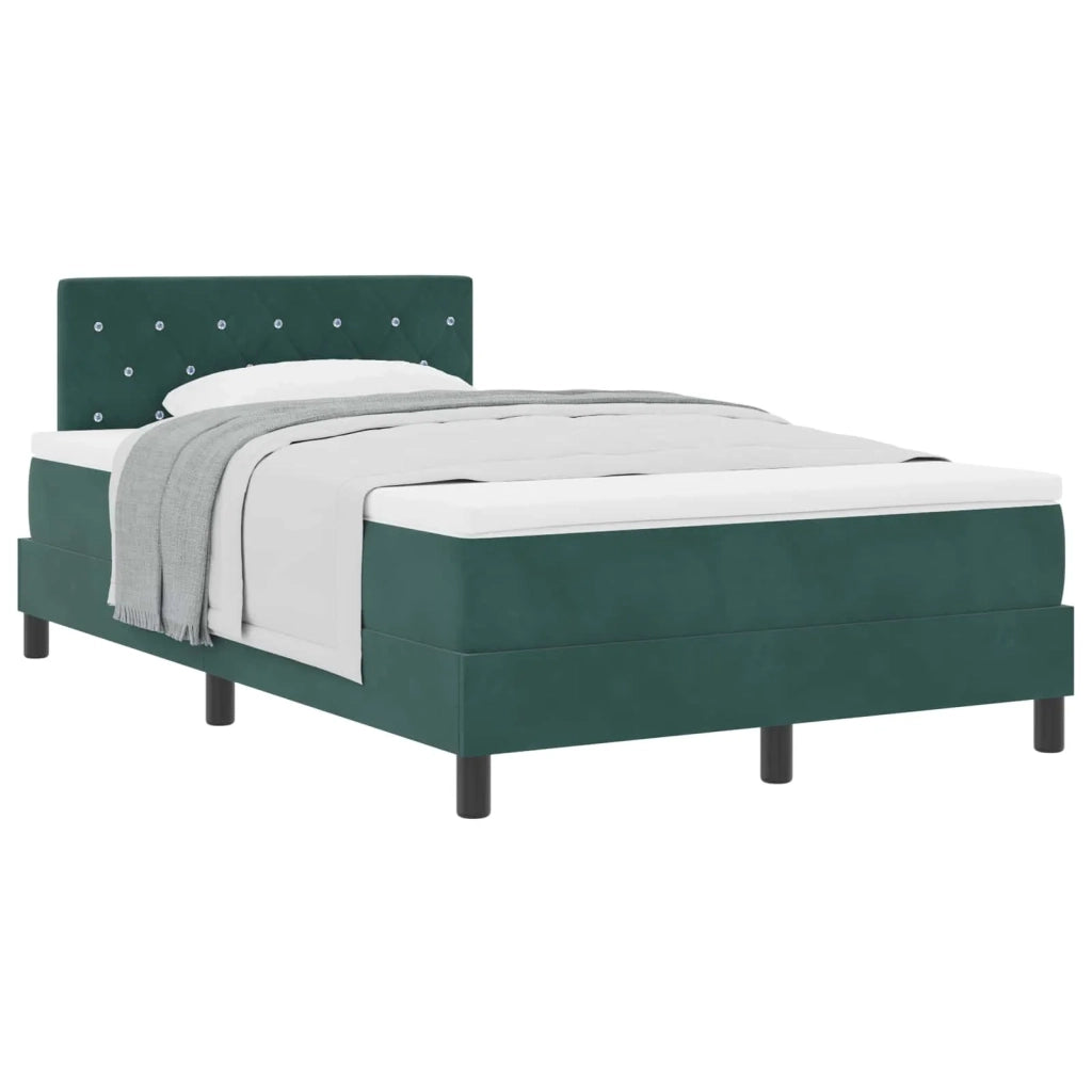 Letto a molle con materasso Verde Scuro 120 x 190 cm Velluto 3339095