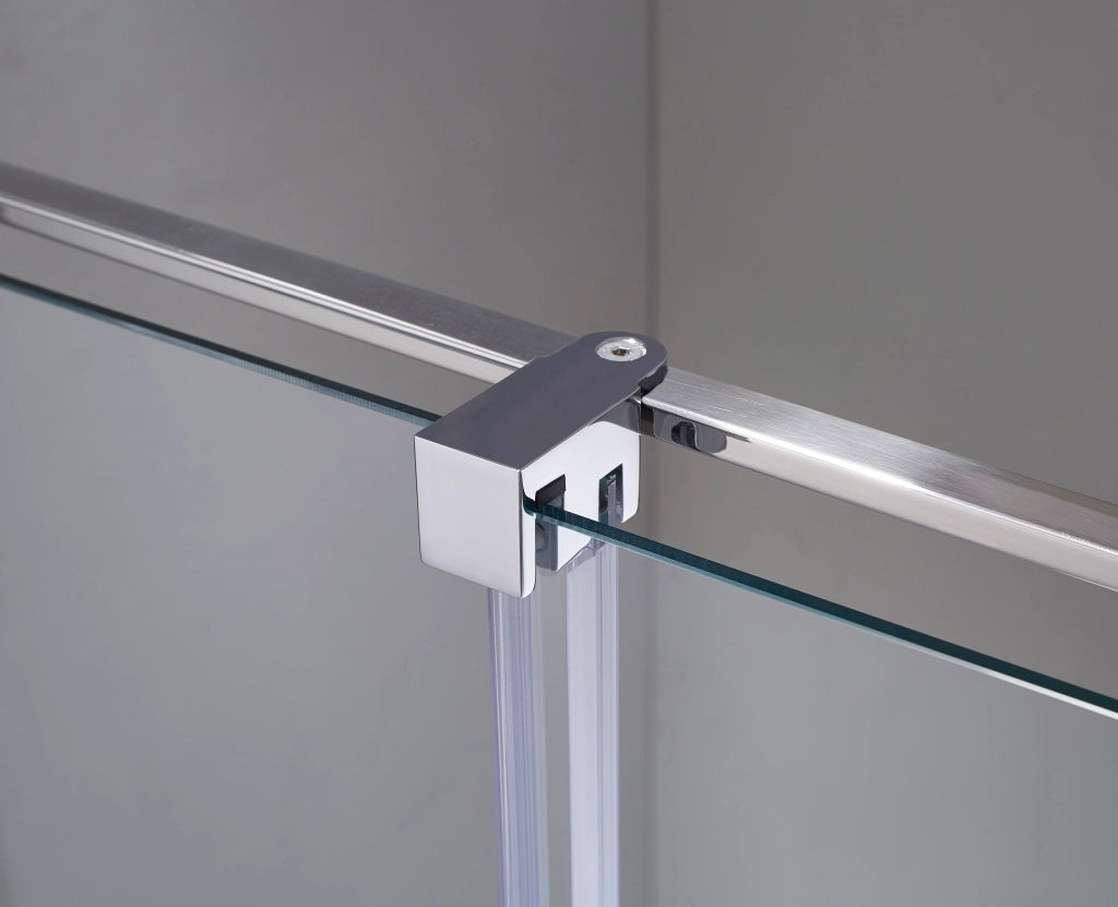 Box doccia angolare KENNA apertura al vertice 80x75 cm (75-80/70-75) nero opaco vetro trasparente