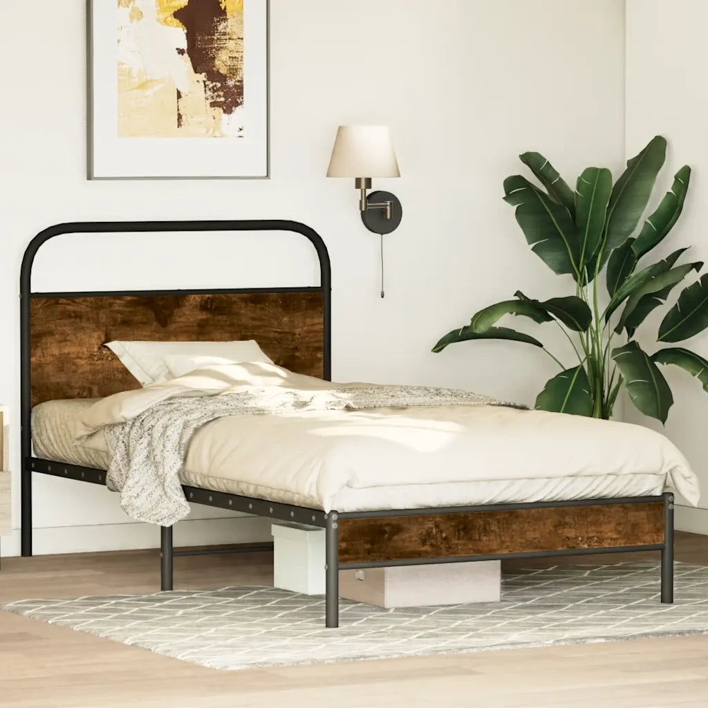 Giroletto senza Materasso Rovere Fumo 100x190 cm in Truciolato 4100350