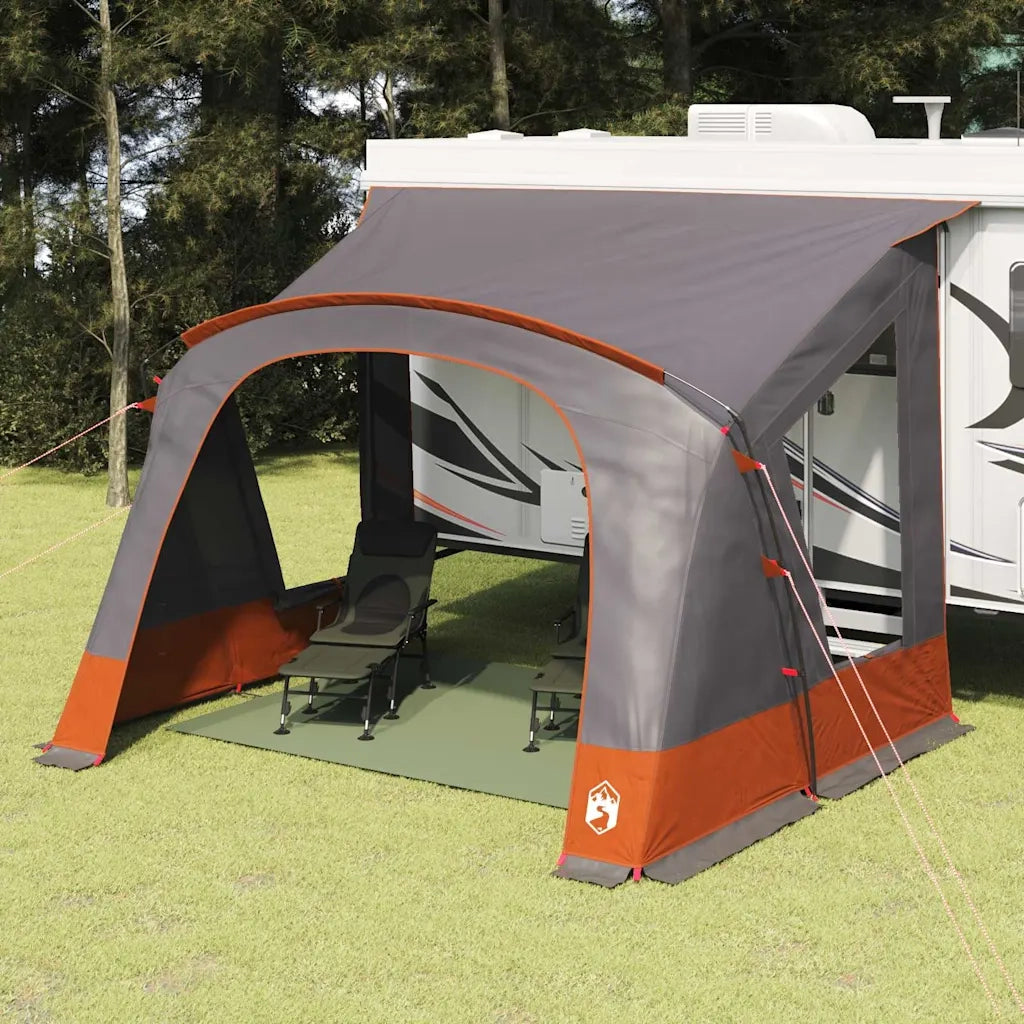 Tenda da Carovana per 5 Persone con tetto Grigio e arancione