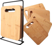 Set di Taglieri in Bambù - 4 Pezzi - Design Moderno - Accessori Cucina - Taglieri - 27 x 7,8 x 15