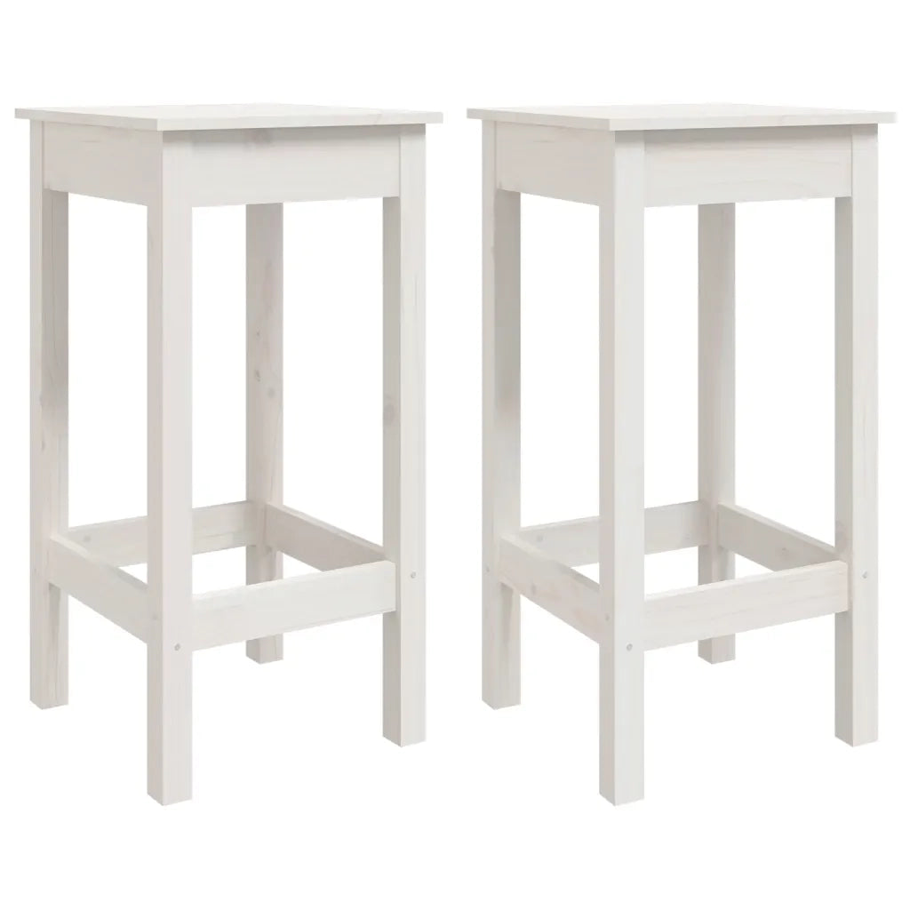 Set da Bar 3 pz Bianco in Legno Massello di Pino 3124728